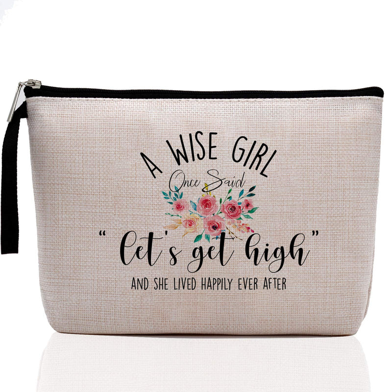 [Australia] - Marijuana Makeup Bag- Let’s Get High-Weed Gifts, Pot Gifts, Stoner Gifts, Hemp Gifts, Pot Quotes, Funny Makeup Bag Stash Bag, Cosmetic Pouch, Travel Case 