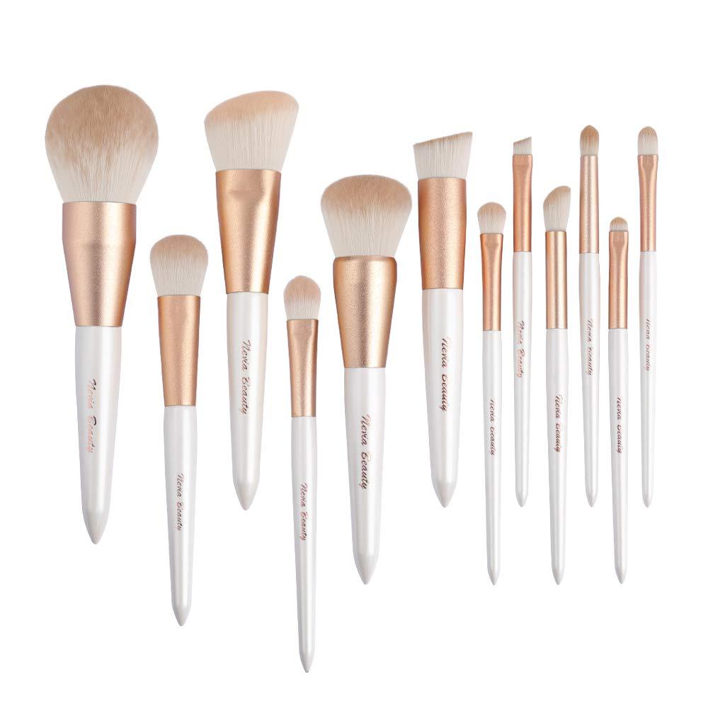 [Australia] - Neria Rushuang Makeup Brush Set 12PCS Makeup Brush for Foundation, Face Powder, Blush, Concealer, Eye Shadow, No Cruel Synthetic Fiber Bristles Makeup Professionals and Beginners 