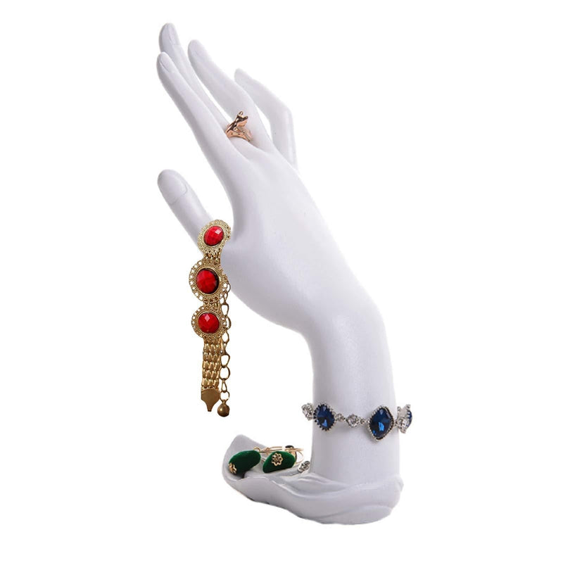 [Australia] - Papinimo White Mannequin Hand Ring Holder Jewelry Display Bracelet Chain Necklace Stand Tower Organizer Home Decor Vanity White Color 
