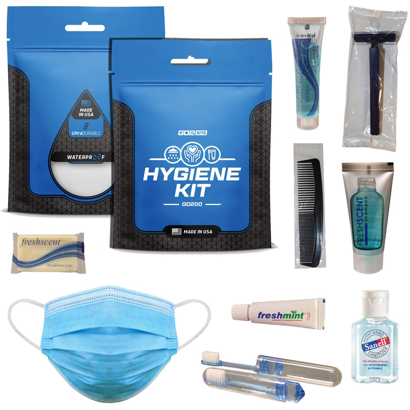 [Australia] - Go2Kits Hygiene Toiletry PPE Kits for Travel, Business, Charity Made in USA (1 Pack) 1 Pack 