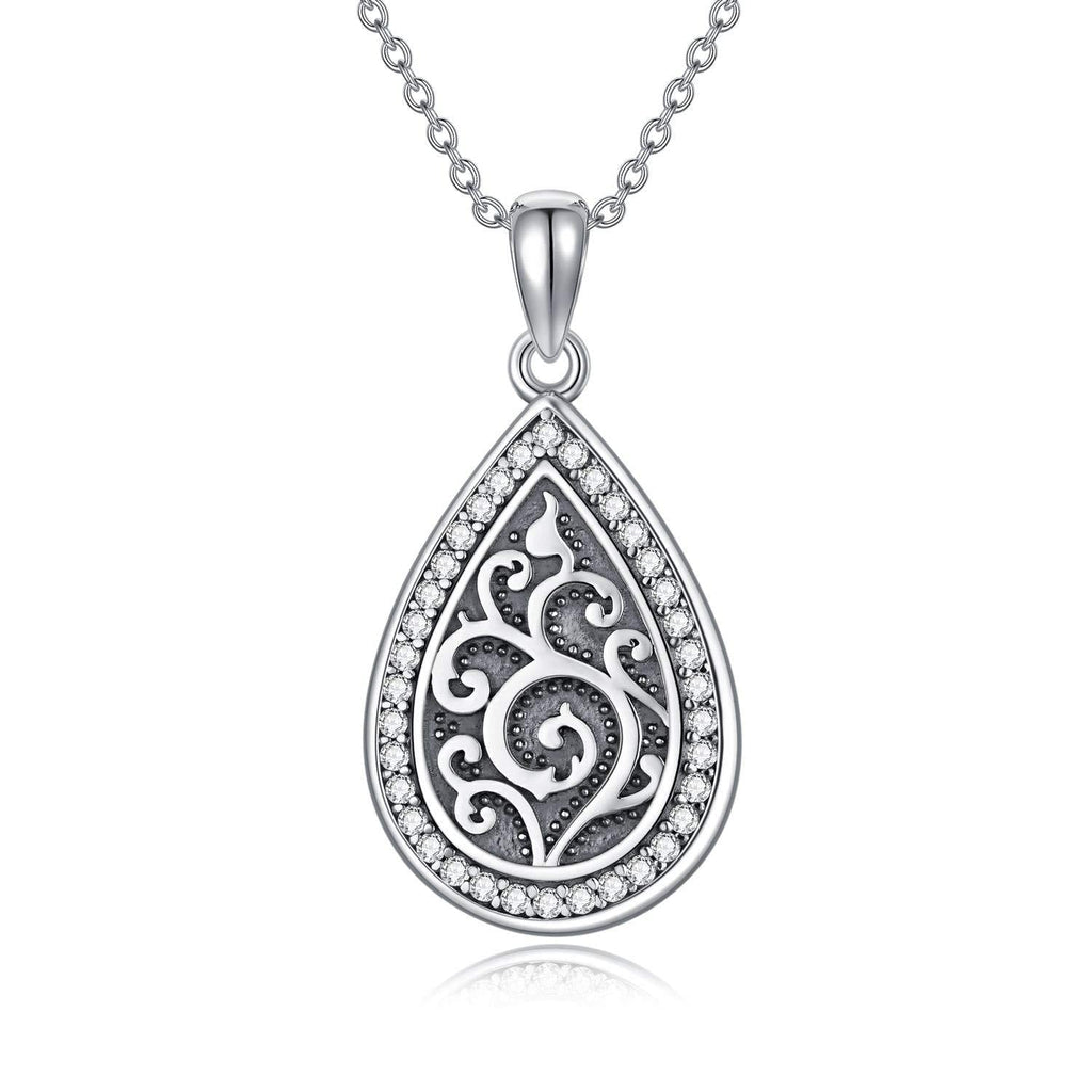 [Australia] - HUKKUN Sterling Silver Urn Necklace for Ashes Infinity/Cross/Circle of Life Cremation Jewelry for Ashes Keepsake Memorial Jewelry for Women Men Tree of life 