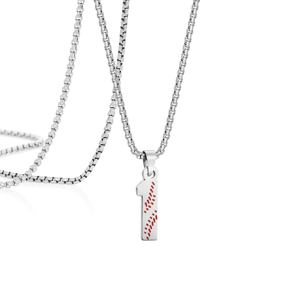 [Australia] - Joycuff Baseball Number Necklace 1-99 Charm Pendant Stainless Steel Necklaces Sport Fans Jewelry Gift 18.0 Inches 