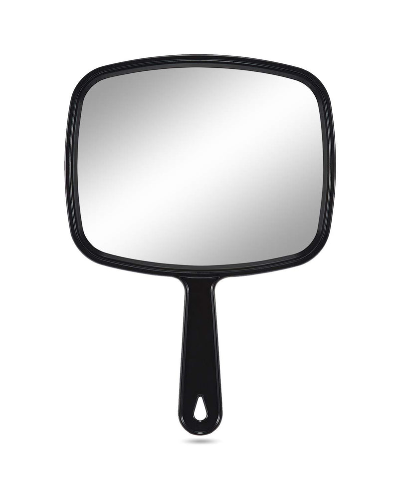 [Australia] - PROTECLE Large Hand Mirror, Salon Barber Hairdressing Handheld Mirror with Handle (Square Black 10.3"x7.4") Large (Pack of 1) 