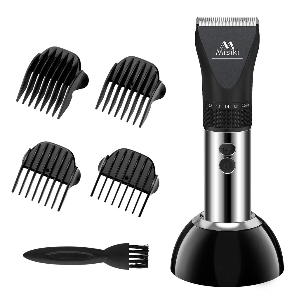 [Australia] - Misiki Hair Clippers for Men Cordless Hair Trimmer Professional Haircut with LED Display, Men Grooming Kit for Beard and Hair Cutting Trimmer, Charging Base, Black 
