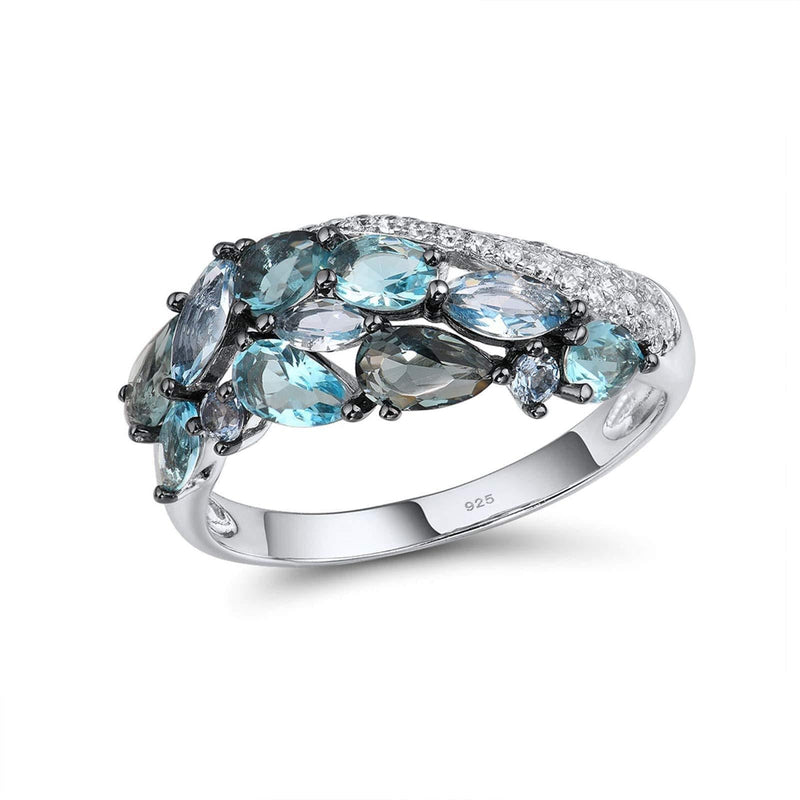 [Australia] - Santuzza Blue Spinel Rings 925 Sterling Silver Shimmering Stone Cubic Zirconia Glamorous Fashion Jewelry 6 