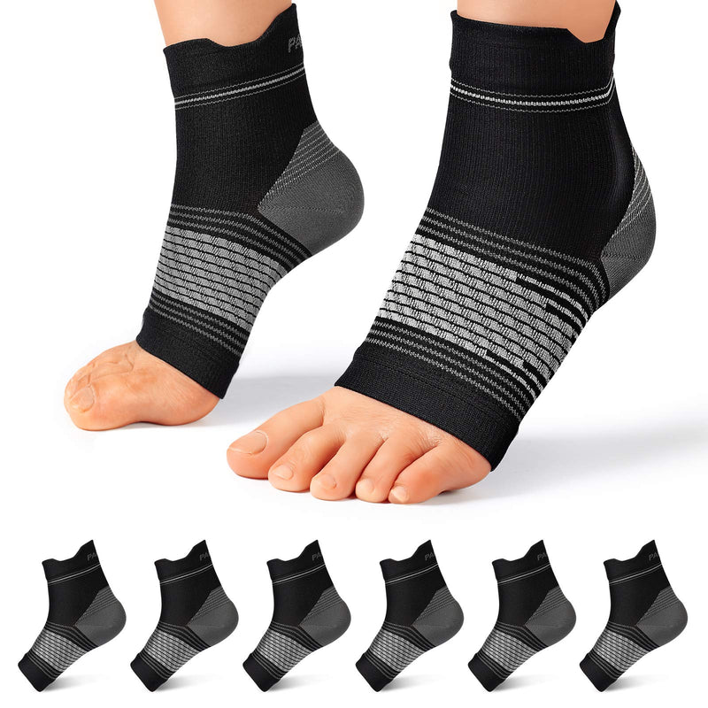 [Australia] - Plantar Fasciitis Sock (6 Pairs) for Men and Women, Compression Foot Sleeves with Arch and Ankle Support (Black, Medium) Black(6 Pairs) Medium (6 Pair) 