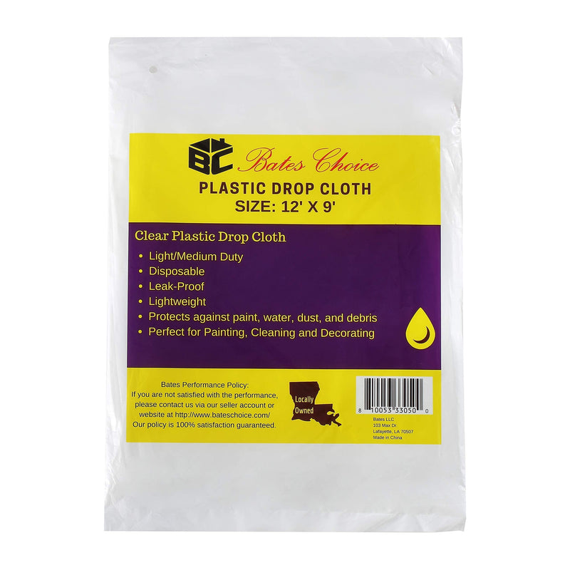 [Australia] - Bates- Plastic Drop Cloth, Drop Cloth 9x12, Plastic Cover, Clear Plastic Tarp, Plastic Tarp for Painting, Plastic Sheeting for Painting, Plastic Drop Cloths for Painting, Paint Plastic Drop Cloth 