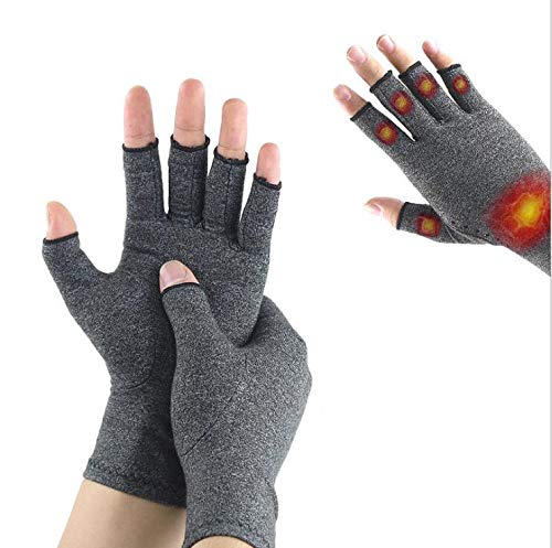 [Australia] - Arthritis Hand Compression Gloves – Men, Women Rheumatoid Osteoarthritis and Carpal Tunnel Pain Relief Glove Comfortable Hand Compression Sleeve Fingerless Design, Support for Hands and Joints (M) Medium 