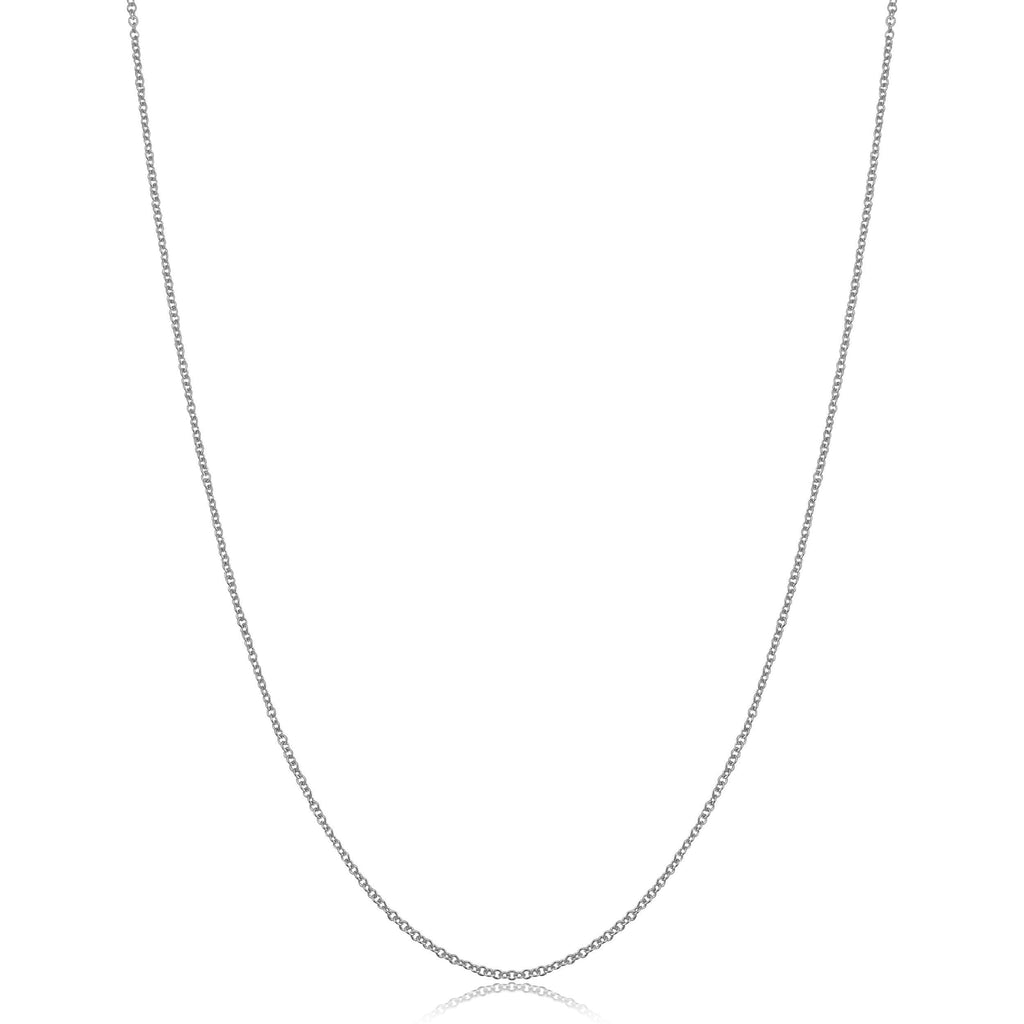 [Australia] - 14k Yellow Gold Filled or White Gold Filled 1 mm, 1.3 mm, 1.5 mm or 2.1 mm Cable Pendant Chain Necklace 14.0 Inches 1 mm - white 