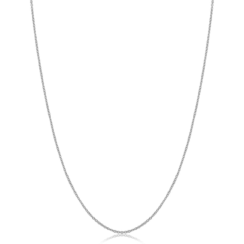 [Australia] - 14k Yellow Gold Filled or White Gold Filled 1 mm, 1.3 mm, 1.5 mm or 2.1 mm Cable Pendant Chain Necklace 14.0 Inches 1 mm - white 