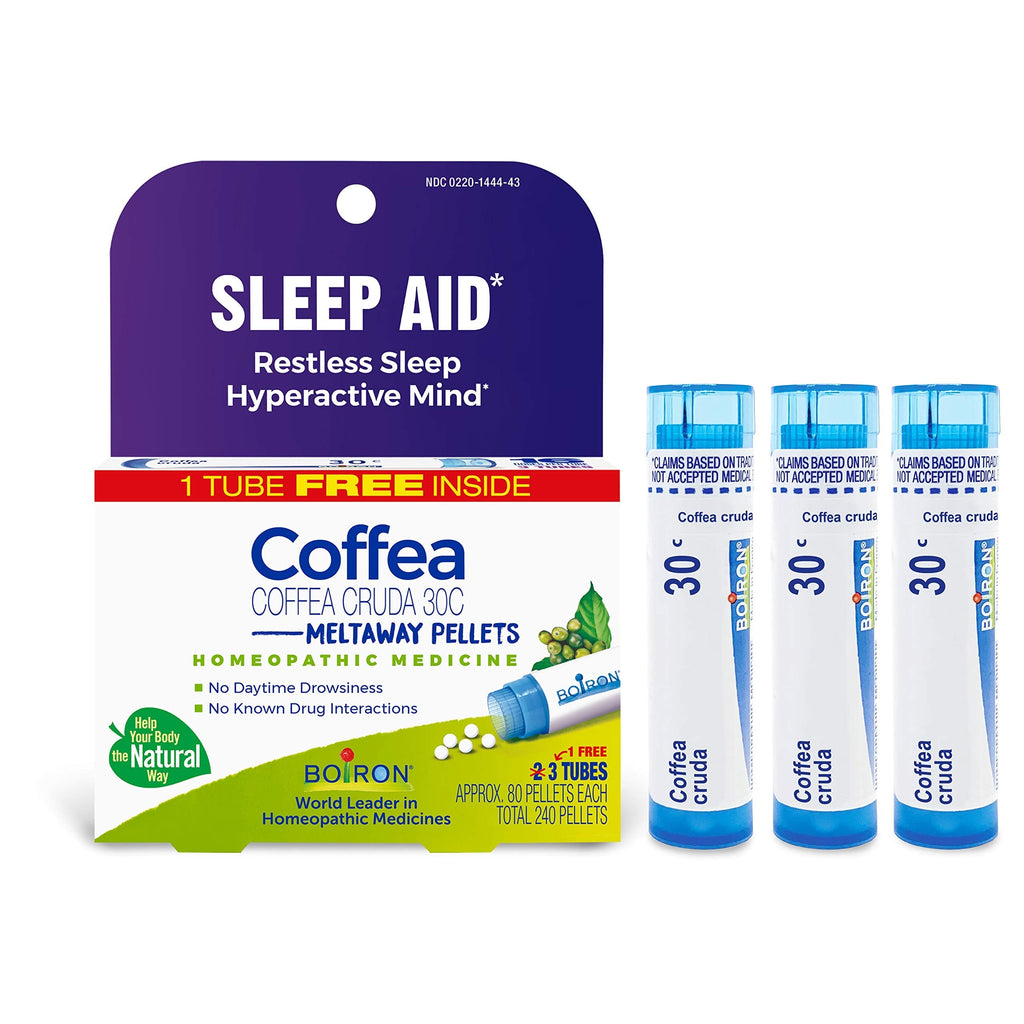 [Australia] - Boiron Coffea Cruda 30C Homeopathic Sleep Aid for Restless Sleep, Mental Hyperactivity, Racing Thoughts, and Difficulty Sleeping - 3 Count (240 Pellets) 