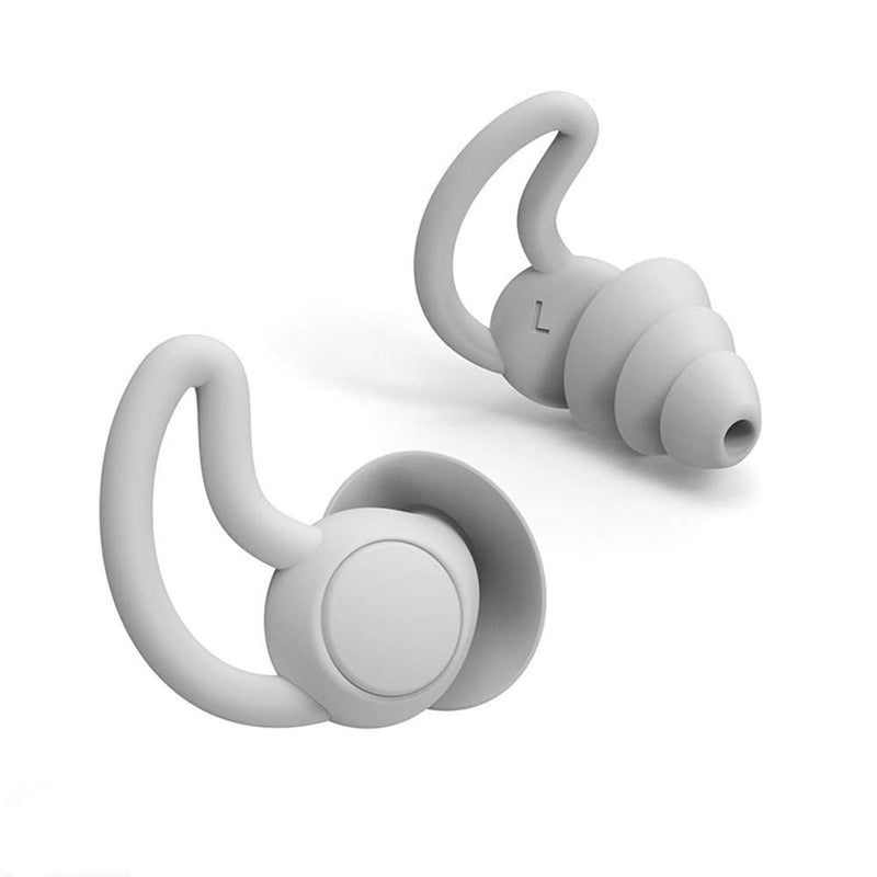 [Australia] - Reusable Safe Silicone High Fidelity Earplug, for Sleeping (Reduce 40dB), Swimming, Studying, Concerts, Noise Cancelling and Hearing Protection (Gray) 