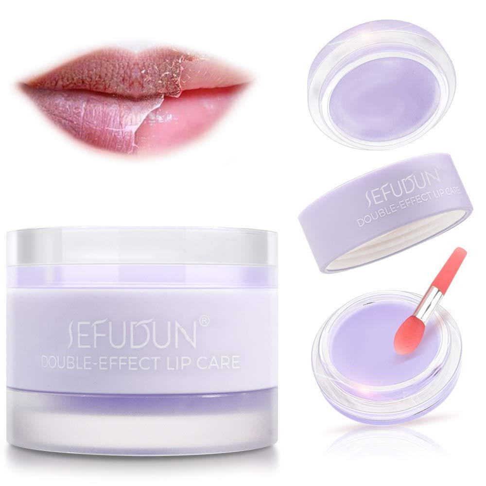 [Australia] - Lip Sleep Mask with Collagen Peptide, Lavender Lip Scrub Overnight Moisturizer for Lip Skin Care and Lip Treatment Repairs Dry, Chapped, Peeling, Cracked Lips(Lavender) 