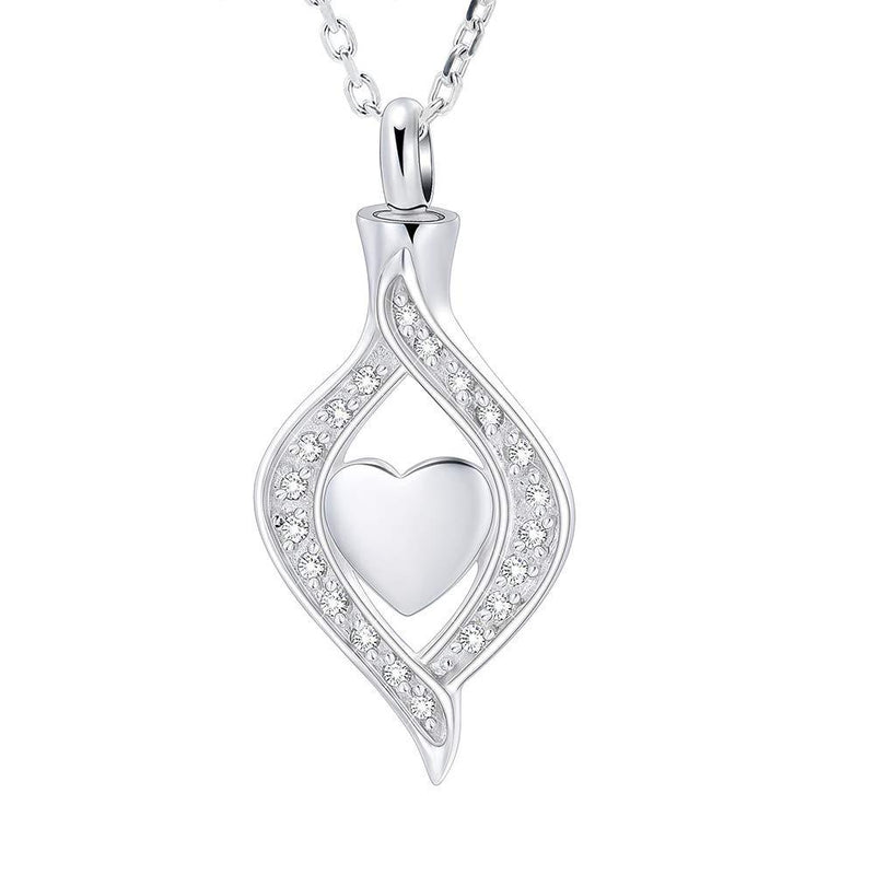 [Australia] - Minicremation Cremation Jewelry for Ashes The Eye of My Heart Keepsake Memorial Jewelry for Urn Necklace Stainless Steel Ashes Pendant with 20 Inch Chain 925 Sterling Silver 