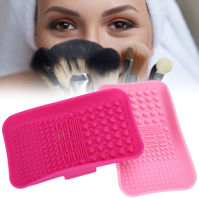 [Australia] - 2 pieces silicone brush cleaner, cleaning mat, make up brush cleaning pads, mats cosmetic make up brush cleaner washing tool 