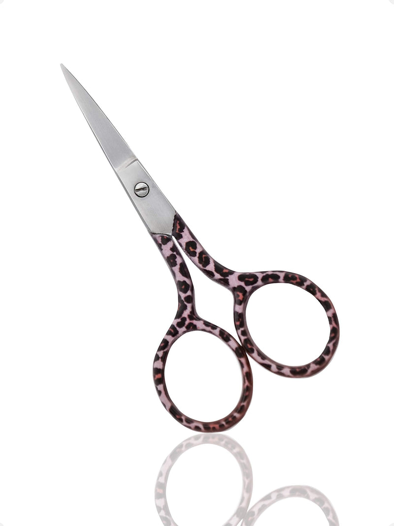 [Australia] - Babiface Nail Scissors Cuticle Clipper Eyebrow Trimming Scissors | Skin Cheetah Design Multi-Purpose 3.8” Stainless steel Sharp Blade Scissors | Professional Manicure/Cuticle Scissors 