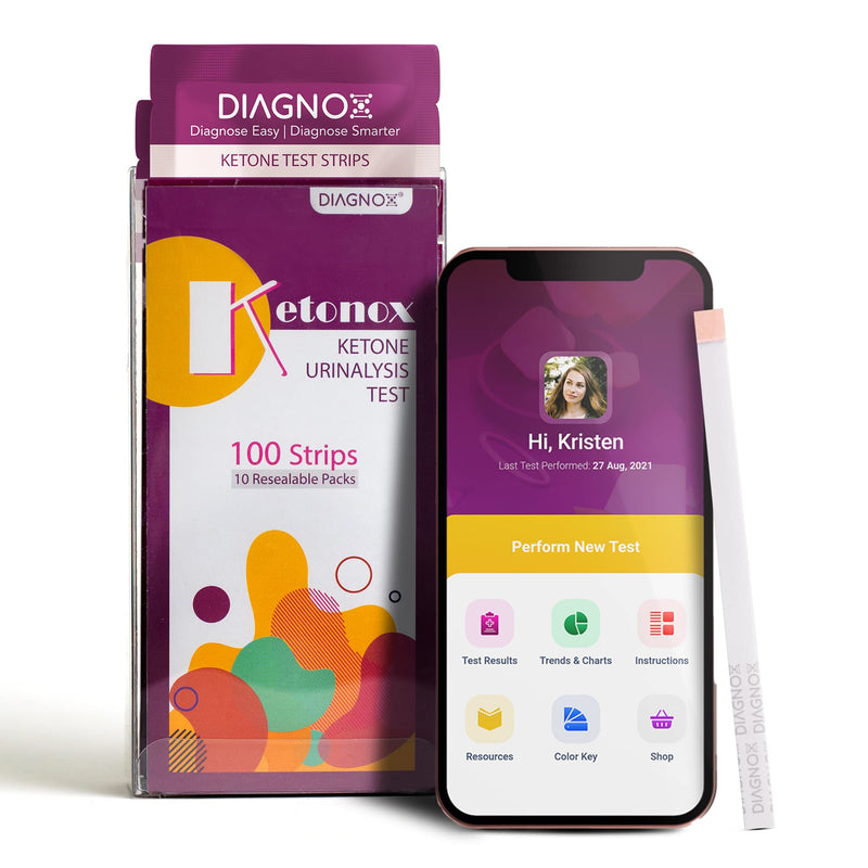 [Australia] - Ketonox Ketone Test Strips| 100 Keto Strips in Resealable Pouches | Keto Test Strips for Testing Ketones in Urine with Free Mobile App | Ketone Strips for Tracking Ketosis Level on Low Carb Keto Diet 