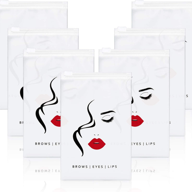 [Australia] - 50 Pieces Eyebrow Microblading Aftercare Bags Empty Eyelash Bag Lash Aftercare Bags Lipstick Travel Pouch Mini Cosmetic Bags for Eyelash Lipstick Makeup Tools, 4 x 6 Inches 