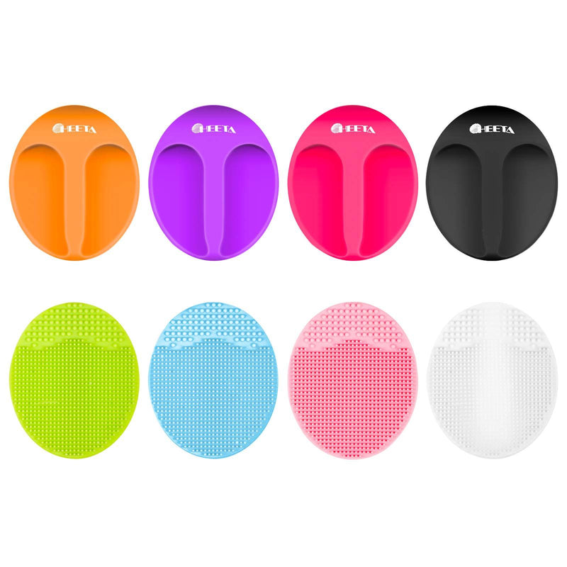 [Australia] - HEETA 8-Pack Soft Silicone Manual Facial Cleansing Brushes, Face Scrubber Cleanser Brush for Gently and Effectively Cleaning, Removing Blackheads and Massaging 