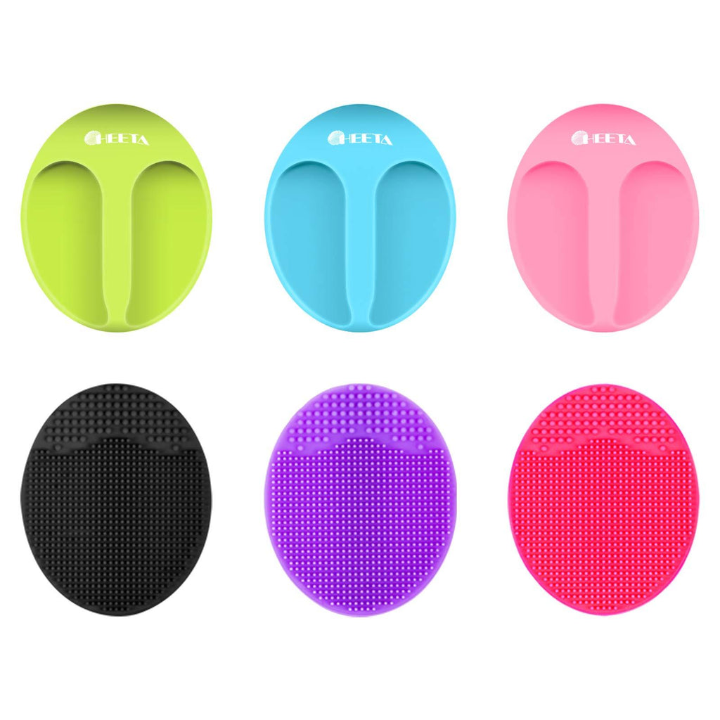 [Australia] - HEETA 6-Pack Soft Silicone Manual Facial Cleansing Brushes, Face Scrubber Cleanser Brush for Gently and Effectively Cleaning, Removing Blackheads and Massaging 