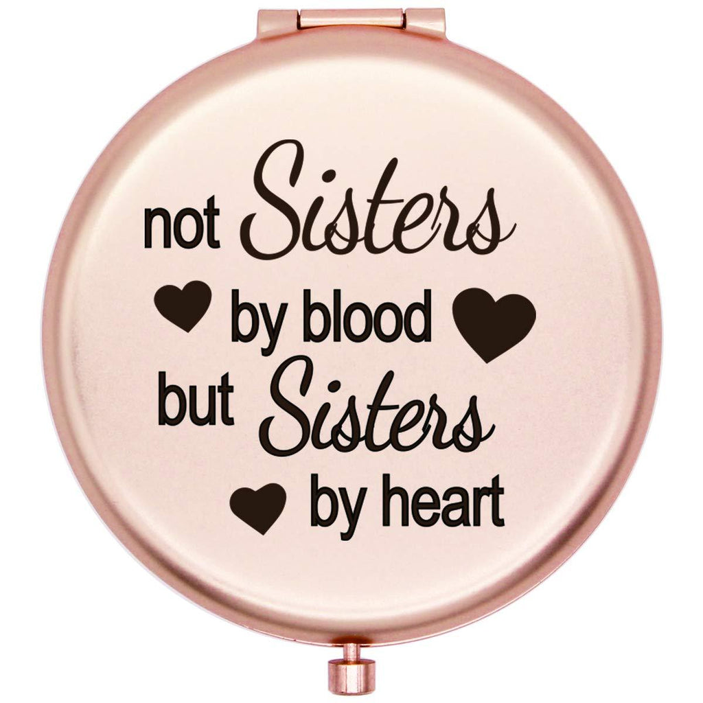 [Australia] - Muminglong Sister Gifts Frosted Compact Mirror for Sister from Sister ,Brother, Birthday, Wedding Gifts Ideas for Sister-Sister by Heart (Rose Gold) Rose Gold 