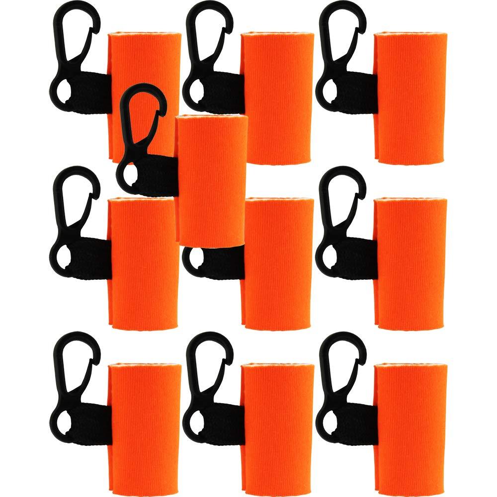 [Australia] - 10 Orange Clip-On Neoprene Sleeves Lip Balm Holster LIPSTICK HOLDER Key Chain 