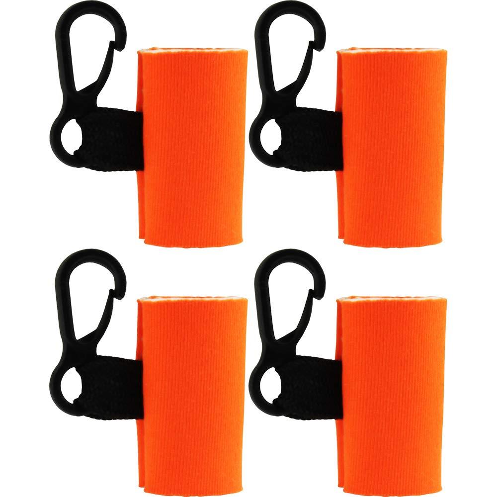 [Australia] - 4 Orange Clip-On Neoprene Sleeves Lip Balm Holster LIPSTICK HOLDER Key Chain 