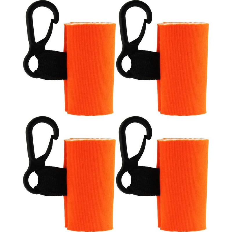 [Australia] - 4 Orange Clip-On Neoprene Sleeves Lip Balm Holster LIPSTICK HOLDER Key Chain 