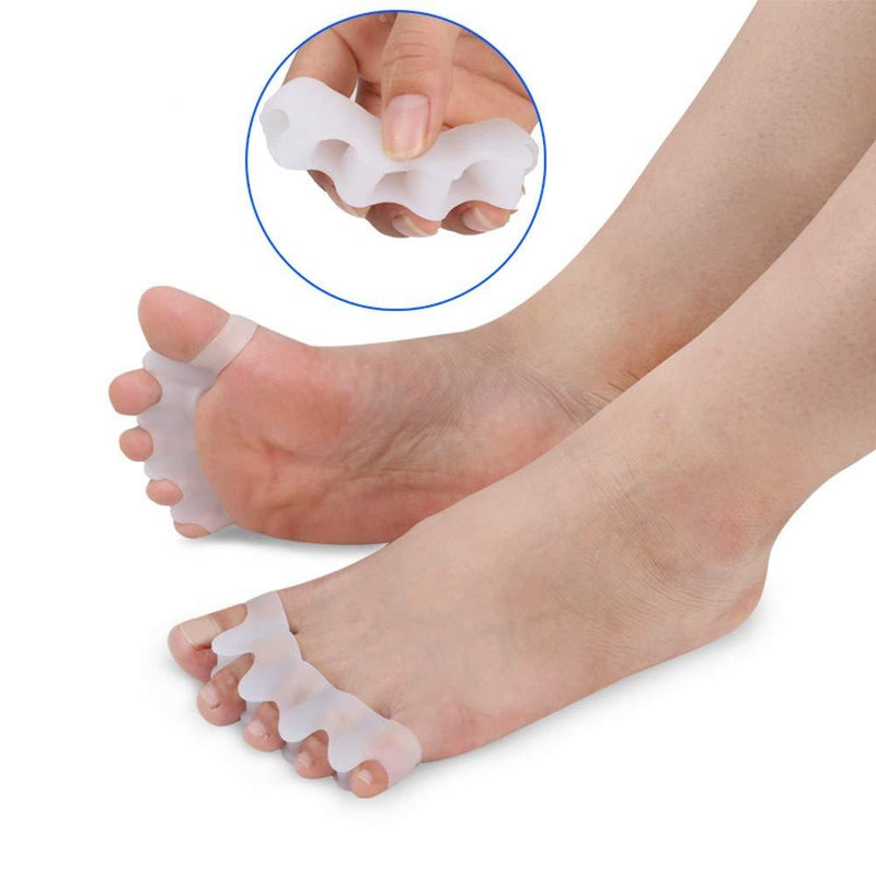 [Australia] - Dr.Pedi Yoga Toe Separator for Feet Correct Toes Silicone Hammer Toe Corrector for Women & Men Correct Toe Straighteners for Overlapping Toes 5 Pairs (10 Pieces) 