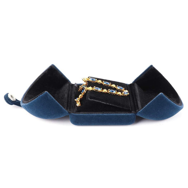 [Australia] - iSuperb Royal Blue Velvet Necklace Pendant Box Jewelry Gift Box Bracelet Chain Earrings Display Storage Case for Christmas Engagement Proposal Small Pendant Box 