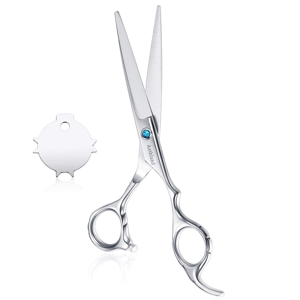 [Australia] - Hair Cutting Scissors , Aethland Japanese 9CR Stainless Steel Professional Barber Hairdressing Shears (Trimming Shaping Grooming Shears) for Men Women Pets Home Salon Barber Haircut Kit, 6.5" Silver Haircut Scissors 