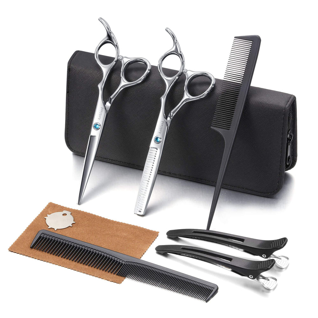 [Australia] - Hair Cutting Scissors Kit, Aethland Professional Barber Hairdressing Scissors Set ( Trimming Shaping Grooming Thinning Shears) for Men Women Pets Home Salon Barber Haircut, 6.5" Japanese 9CR SS 