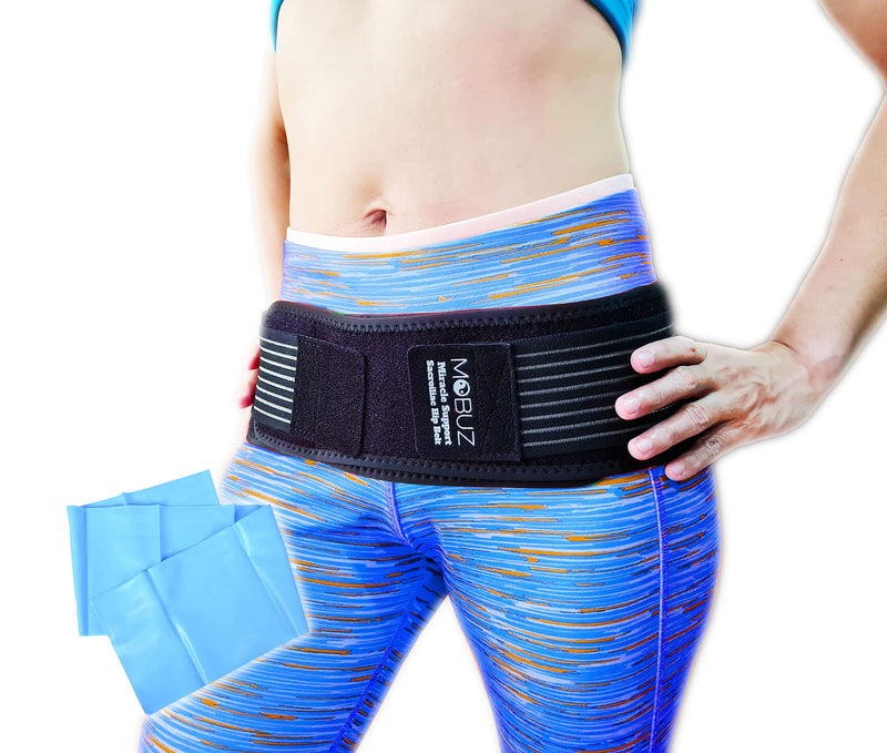 [Australia] - Sacroiliac Hip Belt + Resistant Band w/ Back Recovery Workout Plan - Unisex - Hip Brace for Lower Back Support, Rapid Pain Relief, SI Joint, Sciatica, Trochanter - SI Loc Belt - Pregnancy Belly Support Band (Regular) Regular (Hip Size: 34” - 41”) 