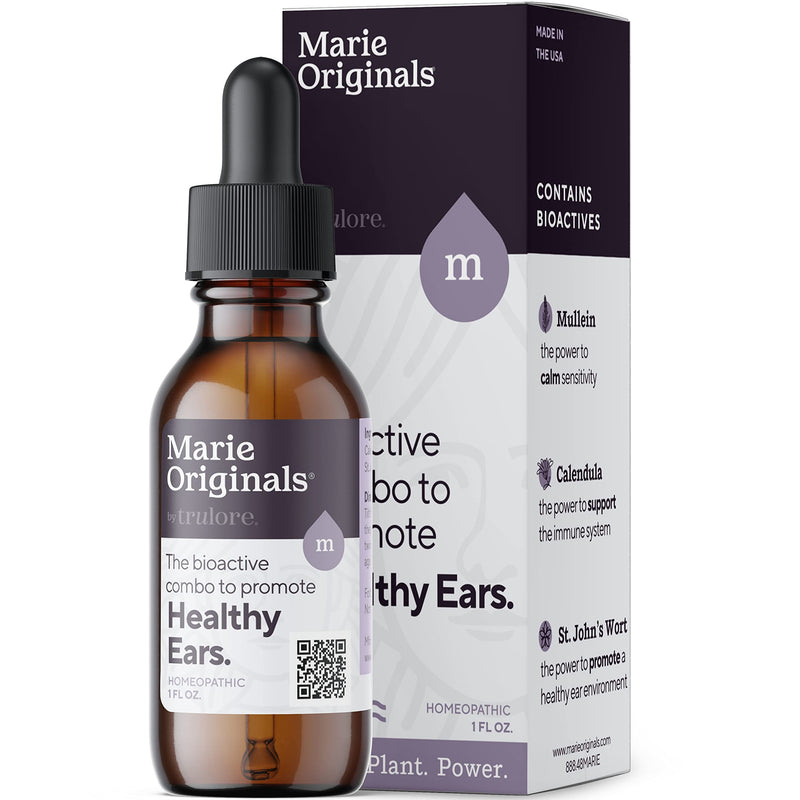 [Australia] - Organic Ear Oil for Ear Infections, All Natural Eardrops for Infection Prevention, Swimmer's Ear and Wax Removal - Kids, Adults, Baby, Dog Earache Remedy - with Mullein, Garlic | Marie Originals 1 Fl Oz (Pack of 1) 
