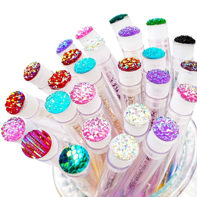 [Australia] - i-Laesh 50 Pcs Mascara Wands with Tube, Empty Mascara Tube and Wand, Spoolie Brushes, Lash Brush, Disposable Mascara Wand Multicolor/assorted Color Diamond 
