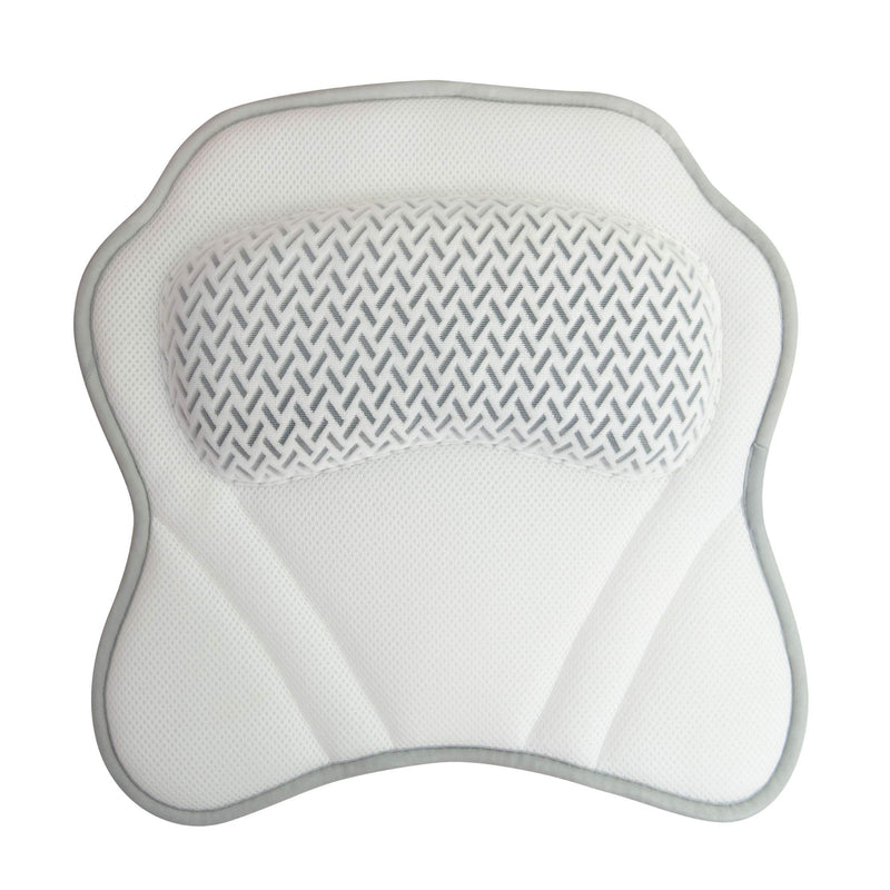 [Australia] - Brookstone Luxury Breathable Mesh Spa Bath Pillow - Head Neck & Shoulder Support Cushion - Easy Storage Hook - Secure Suction Cups Adhere to Bathtub, Spa & Jacuzzi 