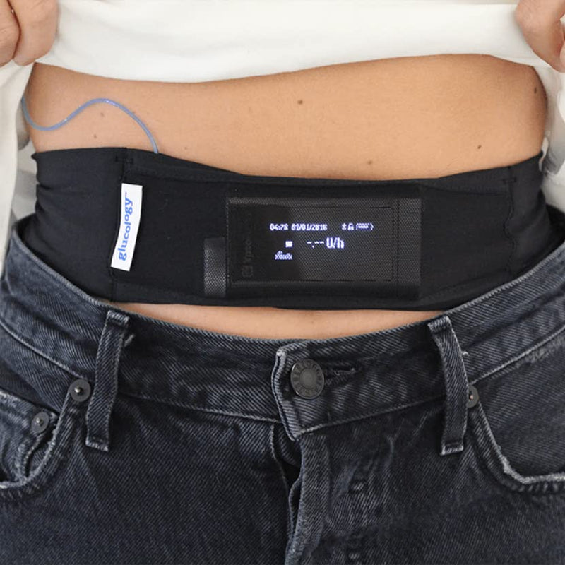 [Australia] - Glucology Insulin Pump Waist Belt | Fanny Pack for Running or Travel - Diabetes Supplies Pouch and Accessories for Men and Women -Slim, Discreet Design - (Black, L - 30'' to 38") Large Black 