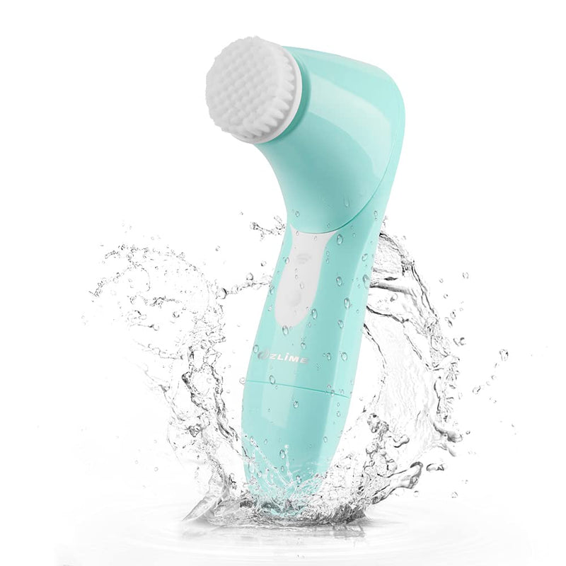 [Australia] - ZLIME Face Cleansing Brush Face Wash Brush Waterproof 4 Spin Brush Head for Deep Cleansing Gentle Exfoliating Makeup Remove Massaging Blackheads Removal (Blue) Blue 