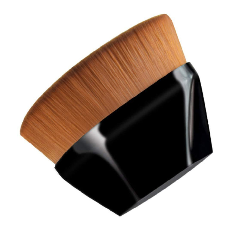 [Australia] - Xinfenglai Diamond-shaped Makeup Brush, Liquid Foundation Brush, Used To Mix Liquid, Cream Or Flawless Powder Cosmetics, And Comes With A Protective Cover (Black) Black 
