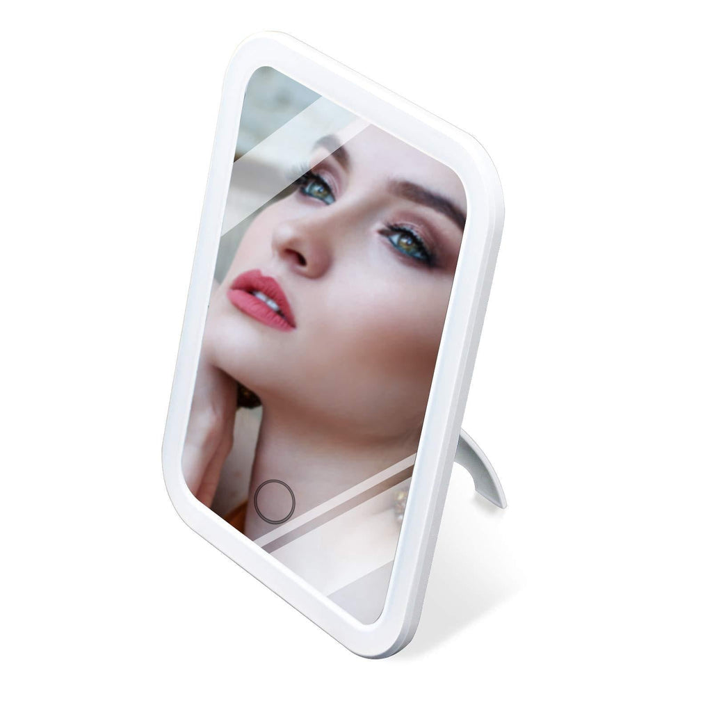 [Australia] - LED Makeup Mirror with Lights,Light Up Makeup Mirror 3 Color Temperature Adjustment,Lighted Makeup Mirror,Portable USB Rechargeable (White) White 