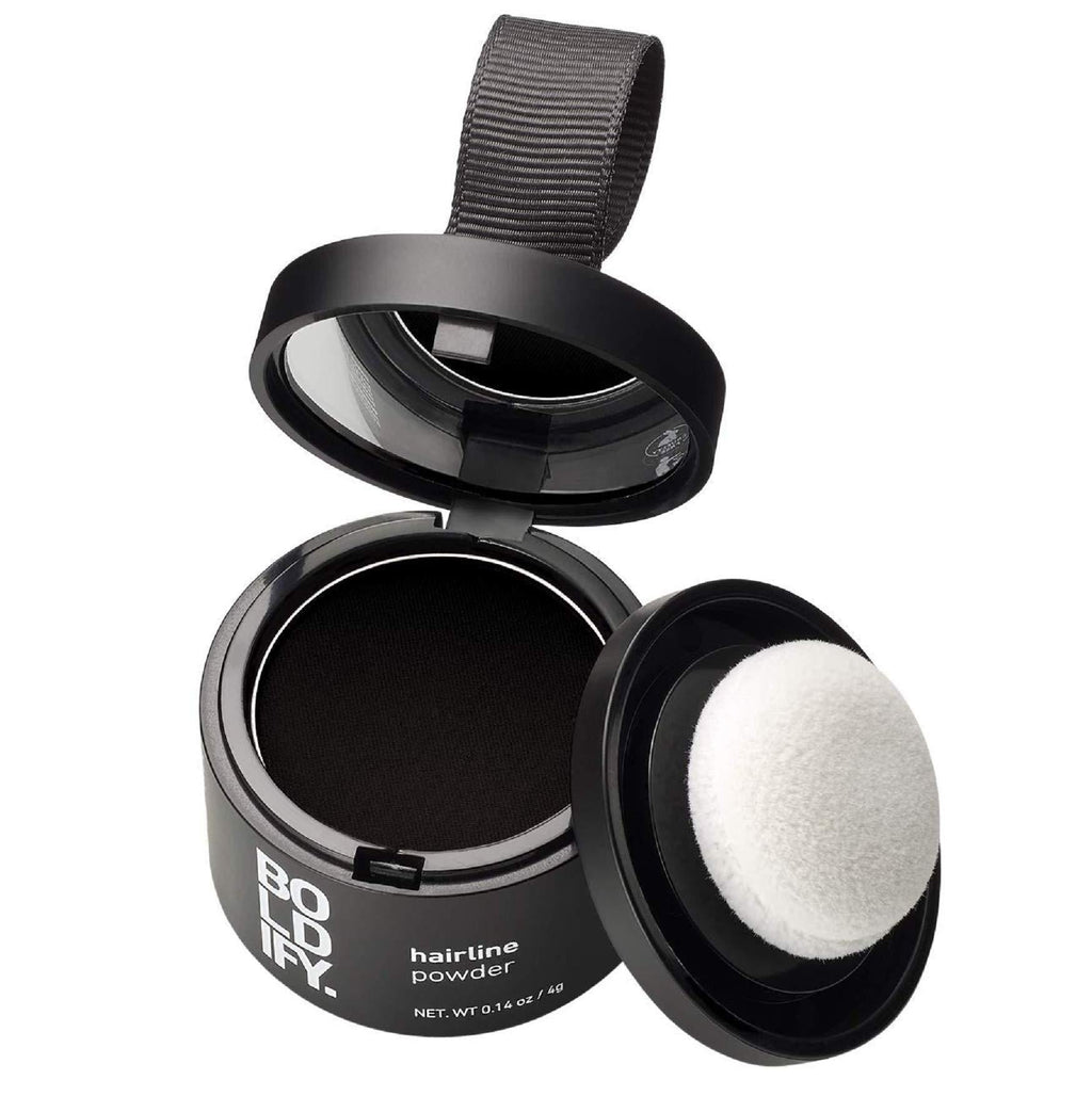 [Australia] - BOLDIFY Hairline Powder (Black) Conceals Hair Loss and Instantly Fills In Bald Spots, Receding Hairlines, and Wide Parts -48 Hour Formula for Hair & Beard - Gray Hair Coverage & Root Concealer Black 