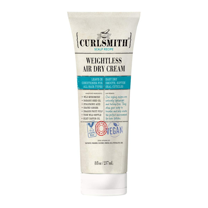 [Australia] - Curlsmith - Weightless Air Dry Cream - Vegan Leave-In Conditioner for Any Hair Type, Smooths Hair (8 fl oz) 8 Fl Oz (Pack of 1) 