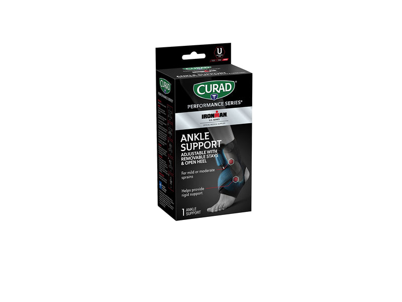 [Australia] - Curad Performance Series Ironman Ankle Support, Adjustable with Removable Stays, Universal Fit for Mild or Moderate Sprains 