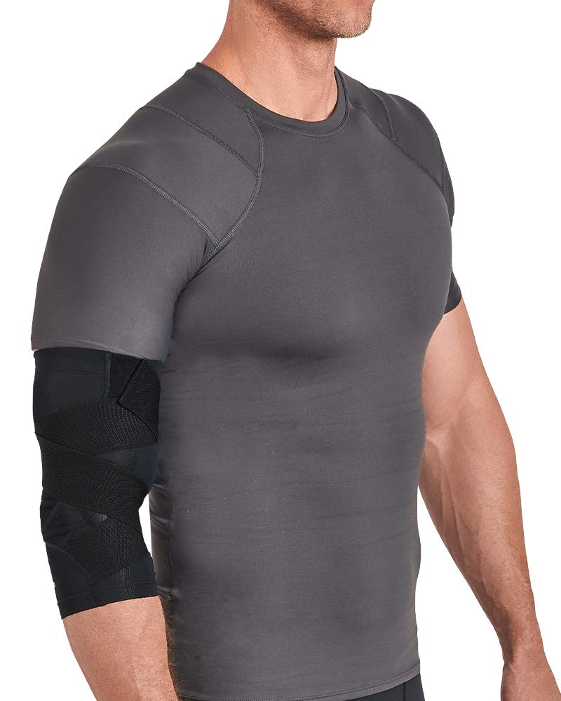 [Australia] - Tommie Copper Unisex Pro-Grade Adjustable Compression Elbow Sleeve - Black, Large 