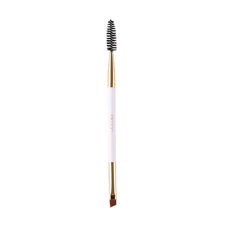 [Australia] - Duo Eyebrow Brush, Docolor Eye Makeup Brushes Professional Tool, Angled Eye Brow Brush and Spoolie Brush White 