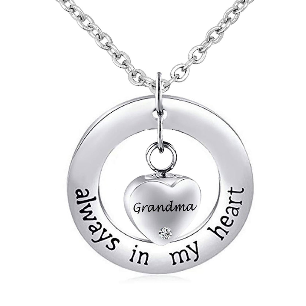 [Australia] - TGLS Mom Dad Grandma Sister Brother Cremation Urn Jewelry for Ashes Always in My Heart Memorial Keepsake Necklace Pendant for Family 