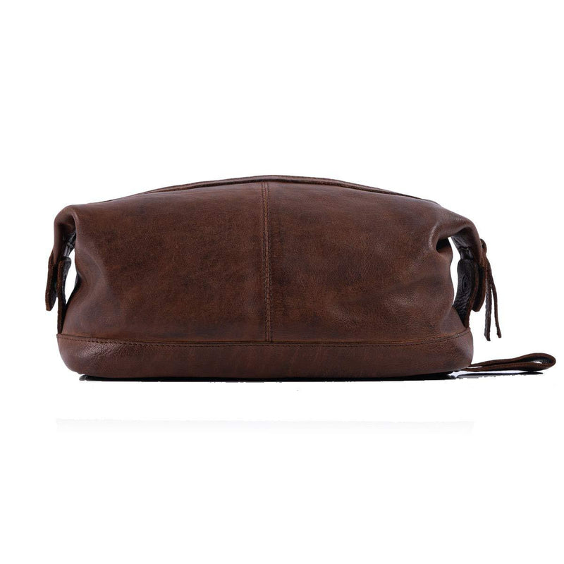 [Australia] - KomalC Genuine Unisex Vintage Vanity Dopp Kit - Travel Toiletry Bag Shaving for Men and Women (Brown) Brown 