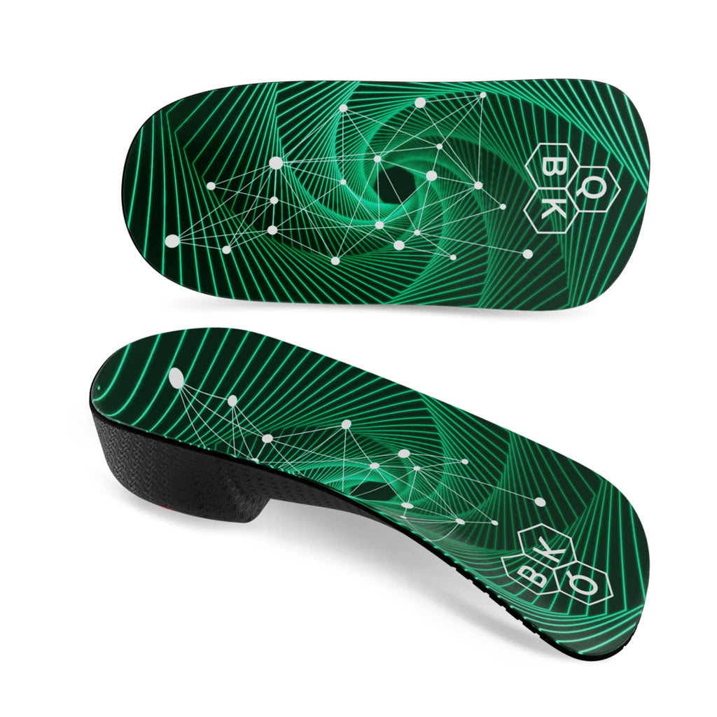 [Australia] - Plantar Fasciitis Orthotic Shoe Insoles, QBK High Arch Support Inserts for Dispersal Heel Pressure and Pain Relief，M Green M M:(Men6.5-8.5/Women7.5-9.5) 