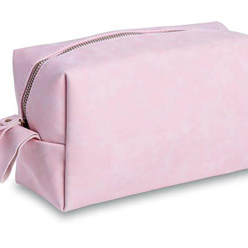 [Australia] - MakerFlo Leather Toiletry Bag Unisex : Travel Shaving & Dopp Kit for Toiletries, Cosmetics & More (Pink) Pink 