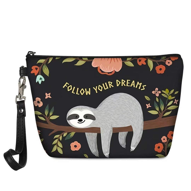 [Australia] - GOSTONG Makeup Cosmetic Bag Small Case Travel Purse Pouch,Follow Your Dream Sloth Follow You Dream Sloth 